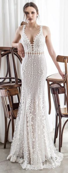 Asaf Dadush 2024 Abito da sposa Bohemia Beach Mermaid Wedding Dresses Deep V Neck Lace in pizzo Country Wedding Betwo Wedding Gowns Boho