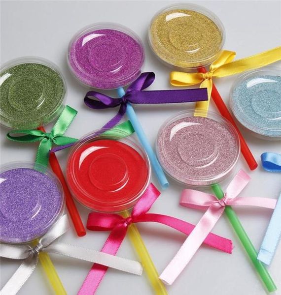 Caixas de letos de lollipop Shimmer Box 3D Caixas de olhonelas de mink