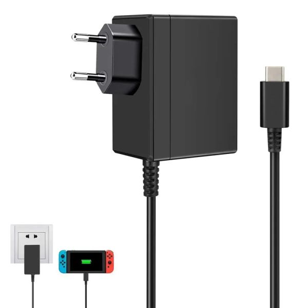 Aksesuarlar AB ABD AC AC Adaptör Şarj Cihazı Uyumlu Nintendo Anahtar NS Oyun Konsolu Duvar Seyahati Ev Şarjı 15V 2.6A USB Tip C Güç