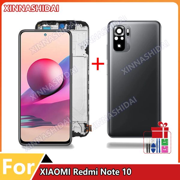 6.43 AA+ per Xiaomi Redmi Nota 10 4G LCD con frame M2101K7AG Digitatore dello schermo del pannello touch per Redmi Note 10s M2101K7A