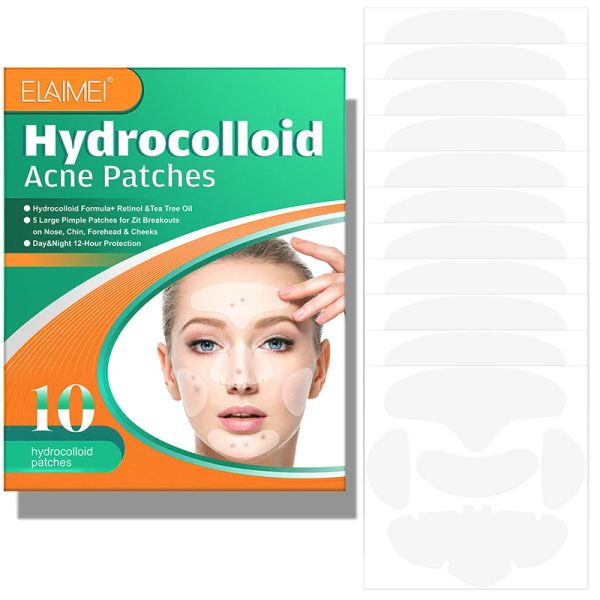 10pcs/box idrocolloide acne facciata facciata fronte testata e guance macchie di brufolo per sblocchi zit sul naso della fronte