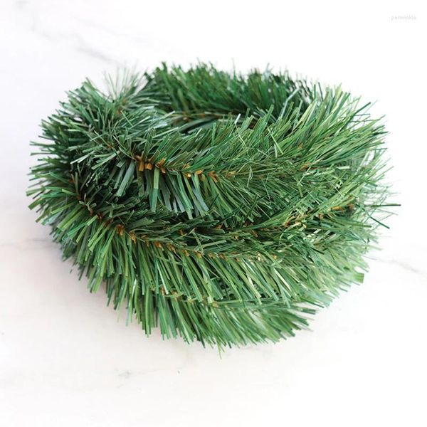 Fiori decorativi 5,2 m Christmas Green Erba Guerra Pino Pine Strisce di paglia di paglia Ribbon Decorazione per case in casa Ghirlanda Ghirlanda