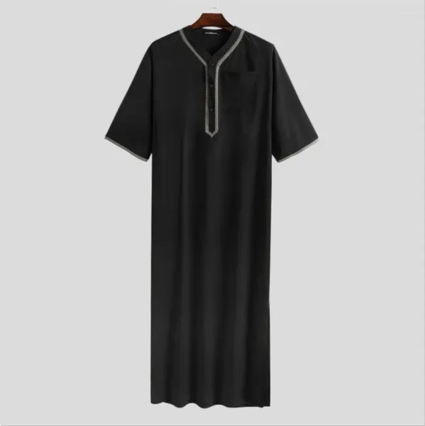 Heimkleidung 2024 Fashion Robe Männliche Nachthemd Homewear Nachthemd Polyester Saudi Abaya kurze arabische Nachtwäsche