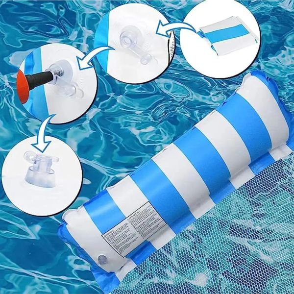 2pcs - sedia galleggiante per piscina pieghevole per piscina pieghevole per amaca d'acqua (1 Pompa colorata in modo casuale)