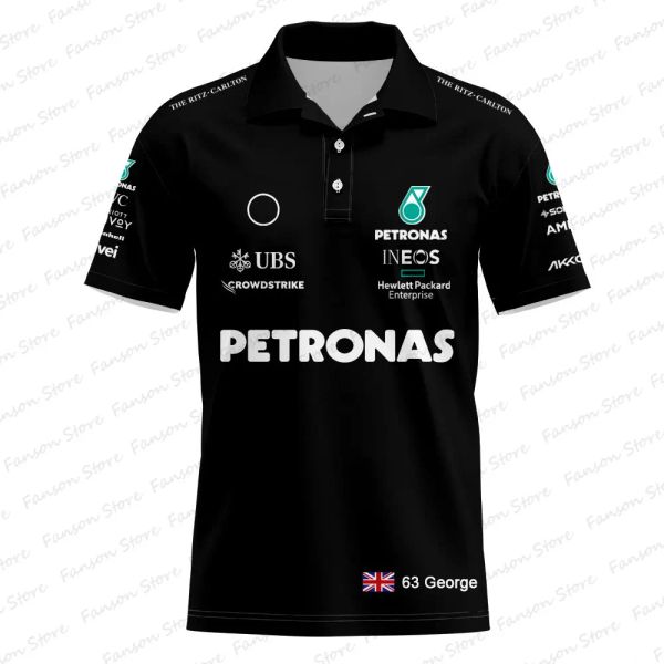 Мужская гоночная команда F1 Fan Fan Summer Polo Shutsthirt Top Lewis 44 George 63 Driver Polo Рубашка Polo