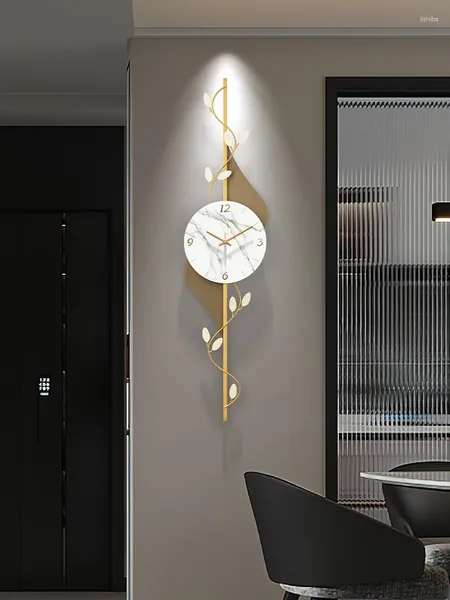 Relógios de parede relógios de luxo moderno relógios silenciosos salas de estar sofá fundo vertical ornament home decorations presente