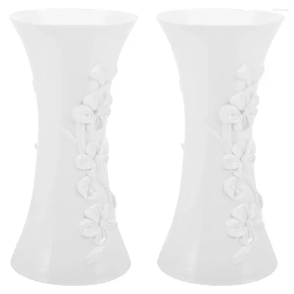 Vasen 2 PCs Pflaumen Vase Kunststofftisch Mittelstücke frische Blumensträuße Innengängergängerzimmer für Blumen klein