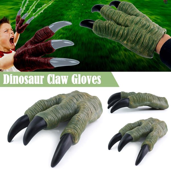 Cosplay Dinosaur Dinosaur Soft Claw Gloves Props for Kids Battle Play Model Halloween Werewolf Hands Kids Trick Pront Proptti per bambini Gift