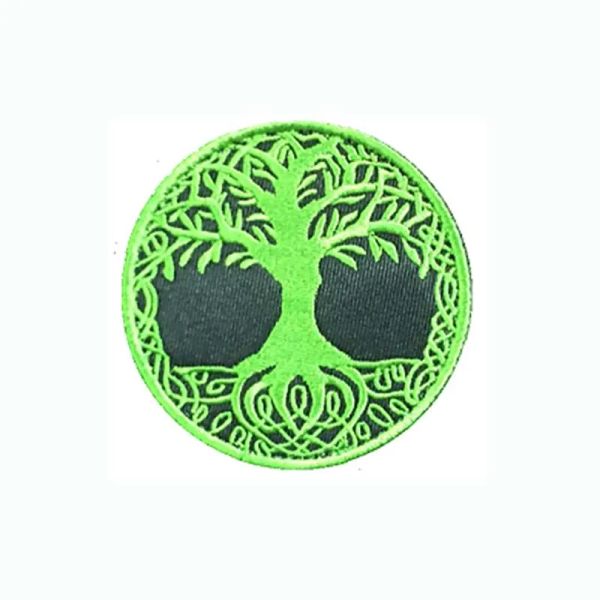 8cm Tree of Life Emblem Patch Hook and Loop, adesivos de distintivo de apliques de bordados, adesivos de roupas táticos para braçadeira, mochila