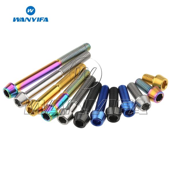 Wanyifa Titanium Bolt M5X 9 16 18 20 25 30 35 40 45 50 55 60mm parafusos de cabeça de chave de chave Allen para Bicicleta