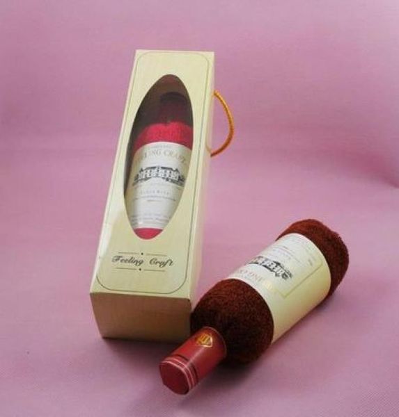 Asciugamano di cotone bottiglia da vino a forma di asciugamano di tela di lavaggio invalido solido faccia di cotone morbido mano 3070cm1602747