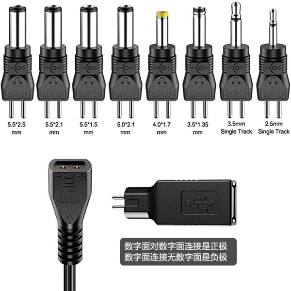 CARICATORE UNIVERSALE Adattatore regolabile universale da 12W AC TAPT DC 3V 4.5V 5V 6V 7.5V 9v 12V 200MA 500MA 600MA 1A Polarità inversa