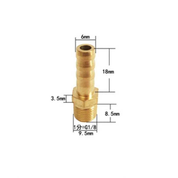 Racconsosto del tubo del tubo in ottone dritto o a gomito 6 mm 8 mm 10 mm da 12 mm Splicer da 1/8 