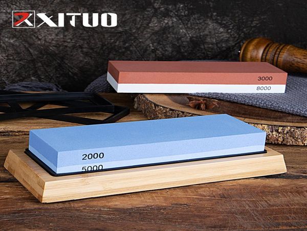 Xituo нож заточенник камень 2 боковой комплект Whetstone Quick Sharging для дамаска и качественного ножа с нельзящей бамбуковой базой 2059163