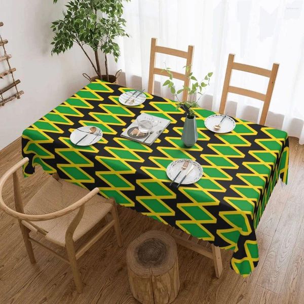 Tala de mesa de mesa de mesa de mesa jamaicana Retro verde amarelo para eventos de piquenique em casa Decoração impressa