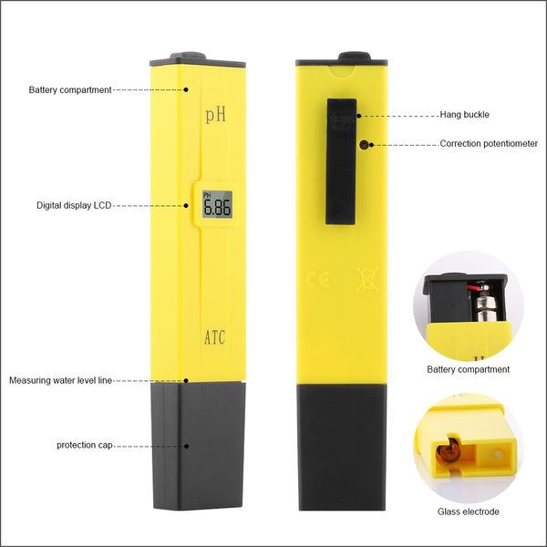 RZ PH Meter Water Hydroponics Digital PH-тестер ручка 0,01 высокая точность с 0-14 PH