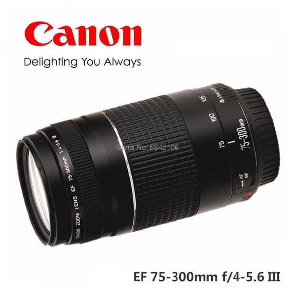 Aksesuarlar Canon Kamera Lens EF 75300MM F/45.6 III 1300D 650D 600D 700D 77D 800D 60D 70D 80D 200D 7D T6 T3I T5I