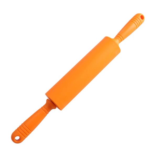 Não-bica de alça plástica Pin Pin Mastely Dough Roller Roller Silicone Rolling Pin Cozinha Ferramentas de cozinha de cozinha de Natal