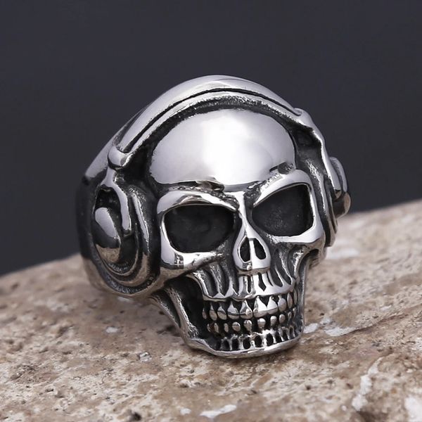 Novo Skull Rinvel para homens de ouro de 14k para homens punk hip hop rock esqueleto anéis de moda legal jóias de festa