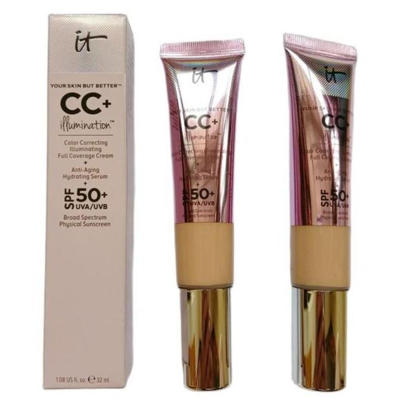 Neu IT Cosmetics CC Cream SPF50 Full Cover mit mittlerer Licht Basis flüssiger Fundament Make -up Ihre Haut, aber besser 32 ml Geschenk2524818379