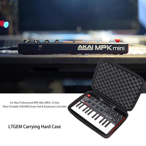 Accessori Ltgem Case di trasporto duro per Akai MPK Mini MK2/3 e MPK Mini Play Tastiera Controller tastiera Borsa di stoccaggio