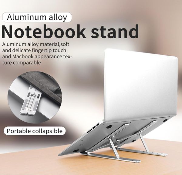 LIGO DE ALUMINA AJUSTÁVEL STAND AJUSTA PORTÁLO DE PORTÁVEL PARA O NOTEBOOK MACBOOK SUPORTE DE COMPUTADOR DE REFRIGIÇÃO NONSLIP9802443