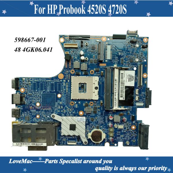 Motherboard hohe Qualität 598667001 für HP Probook 4520S 4720S Laptop Motherboard 48 4GK06.041 HM57 DDR3 100% getestet