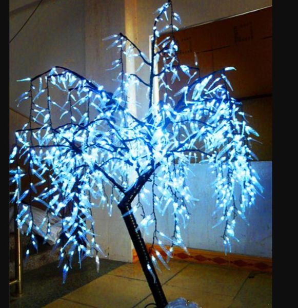 18m6ft cor branca led decorações de jardim artificial Willow Weeping Tree Light 945pcs LEDs 110220VAC Uso ao ar livre à prova de chuva Fair2083884
