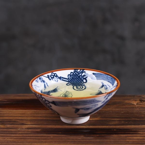 6 pezzi/set cinese in ceramica cinese blu e bianco porcellana kung fu tè set bevande da tè retrò tazza di tè gaiwan regali creativi a caso