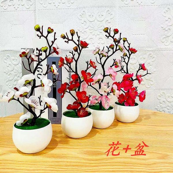 Flores decorativas Flor artificial Bonsai Winterweet Branch El para Office House Housed Indoor Living Room Bedroom Decoração