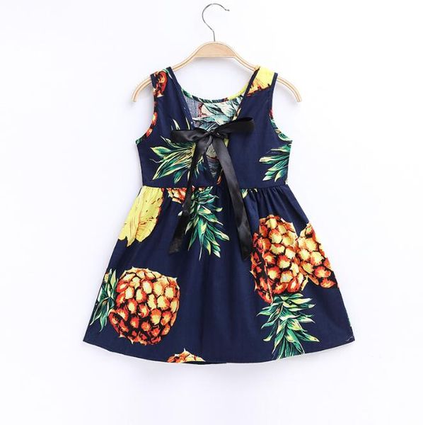 Vestido de estampa de estampa de flor de bebê de verão, vestido de praia fofos para uma saia de 1-6 a 6 anos para festa de aniversário da bebê com algodão com algodão cami