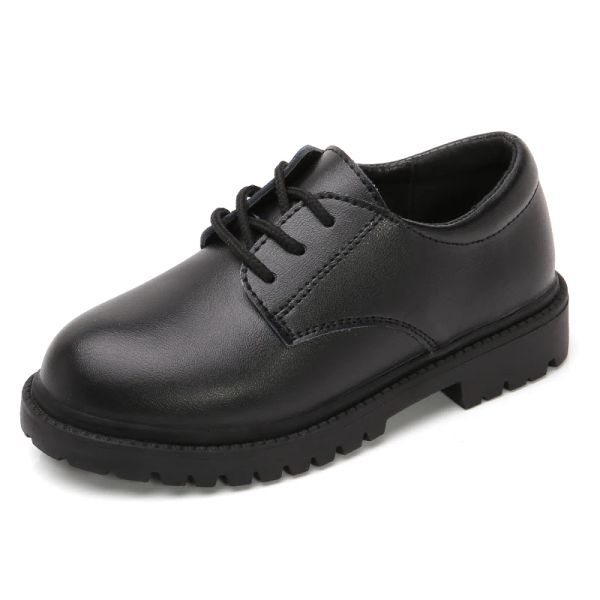 Spor ayakkabı erkek ayakkabıları çocuk deri ayakkabı büyük çocuklar için deri ayakkabılar 2738 büyük çocuk resmi düğün ayakkabıları İngiliz tarzı basit siyah