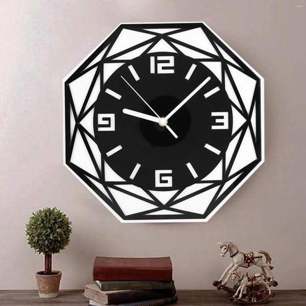 Wanduhren Acrylspiegel Uhr Geometrischer Quarz stille Dekoration für Wohnzimmer Schlafzimmerdekoration