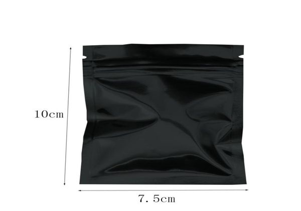 75x10 cm Black Seal Seal Alluminio Borse per lamina Snack Bulk Food Packaging Borse Mylar Odore Pacchetto Prova Stucco con cerniera 100PCSlot8643187