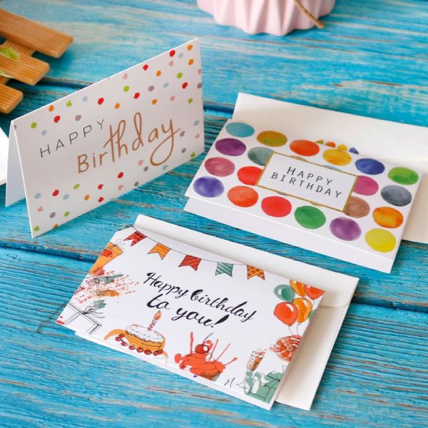 6 Sets von Happy Birthday Cards mit Umschlägen und Aufkleberklappkarten leer Inside Grußkarten Dinosaurier Jungen Mädchen Party