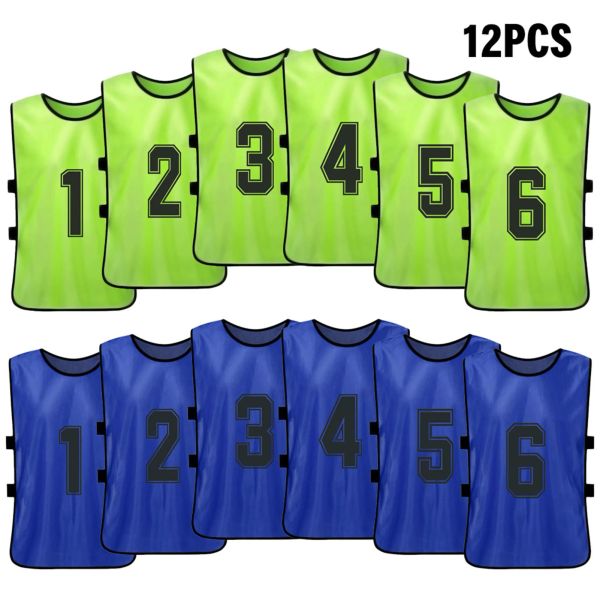 12 PC per adulti Soccer Pinnies Essiccamento rapido Maglie da calcio Sport SCRIMMAGE SCIRMAGE SOCCER ALL'INTERNO NUMERO DI PROVA DI PROPRIETÀ