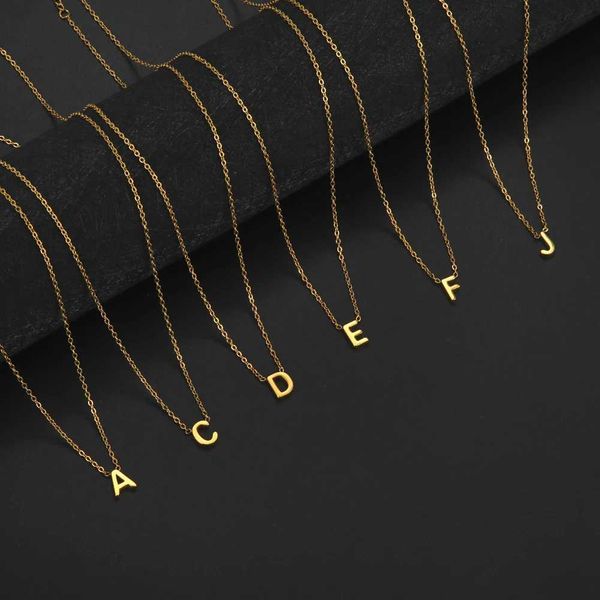 Collane a ciondolo Cazador Minimalista iniziale A-Z Womens Letter Necklace ALPHABET in acciaio inossidabile Collana Gioielli Gift Birthday Wholesaleq