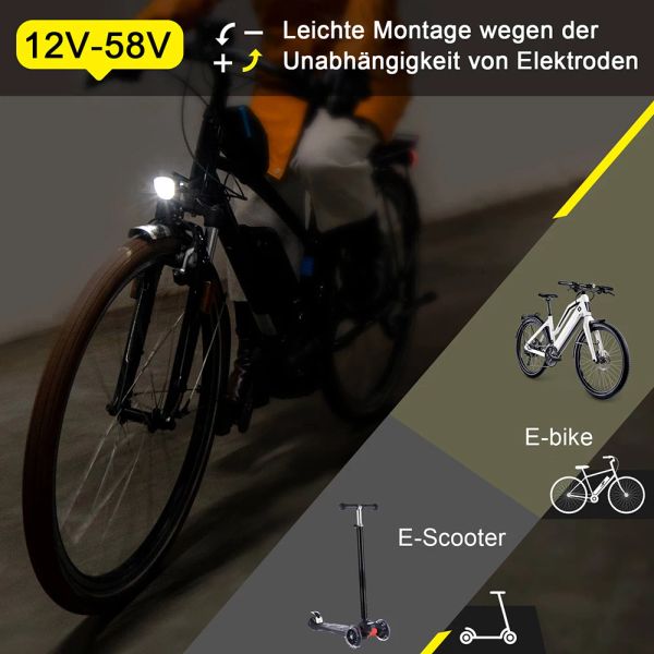 Lumo anteriore e-bici Toptrek Lampada per biciclette STVZO per faro scozzese impermeabile e-bici/scozzera con barra di luce prospettica