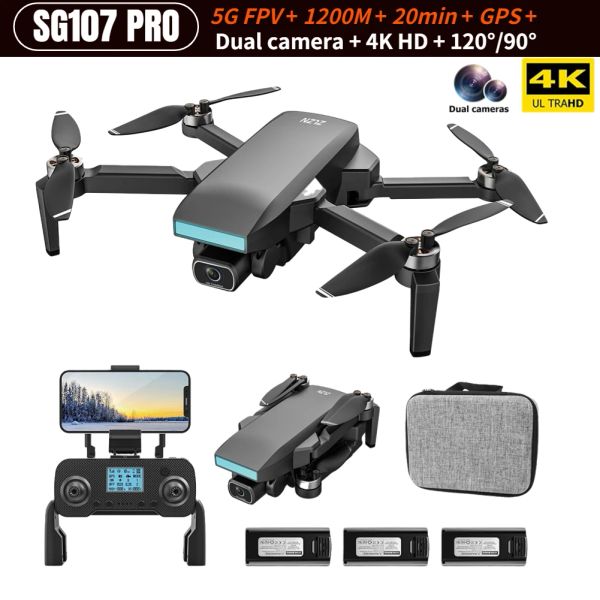 Vaporers Profesional GPS Drone Zll SG107 com WiFi 4K HD Câmera dupla 5g FPV Fluxo óptico Gesto Motor sem escova Atualização RC Quadcopters