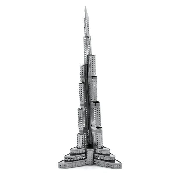 Burj Khalifa Tower 3d Modelo de metal kits Diy Laser Cut Puzzles Jigsaw Toy for Children