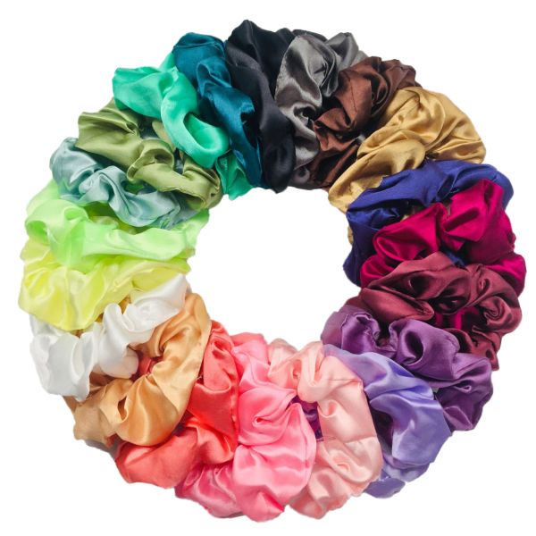 6pcs/lot scrunchies Bands Bandas Scruncy lapes Ropes Ponytailt para mulheres ou meninas acessórios Cetin Headwear Solid Color Conjunto