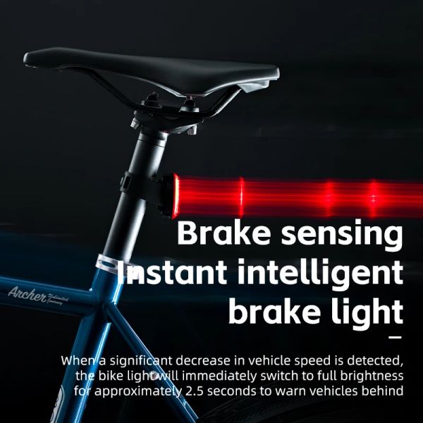 Rockbros Bicycle Bod Light Bike Smart Auto Тормоза