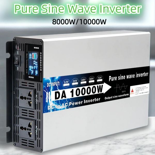Inversor de onda senoidal pura de 8000w 10000W DC 12V 24V 48V para AC 220V 120V 110V TOLTAGE Convertor Transformador Solar Solar Car Power Inverter