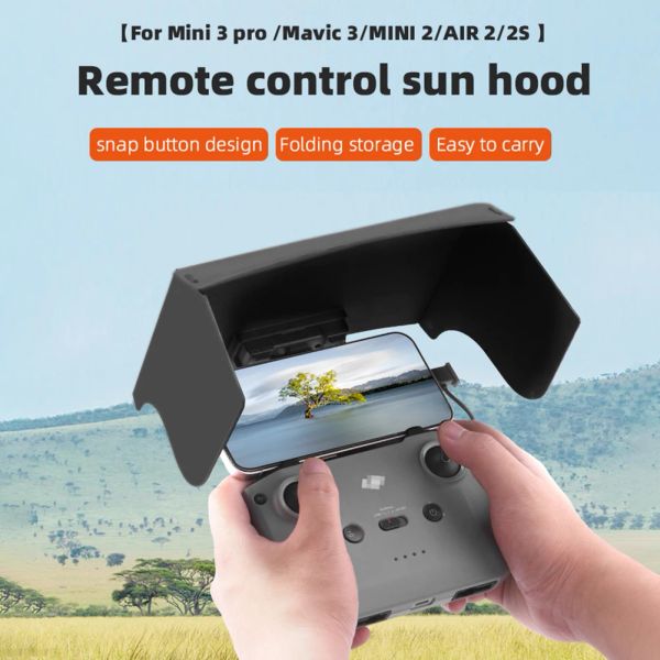 Drones para DJI Mini 2/mini 3 Pro Sunhood Remote Control Cover Sun Monitor de telefone Sun para Mavic Air 2/2s Controller Sun Hood