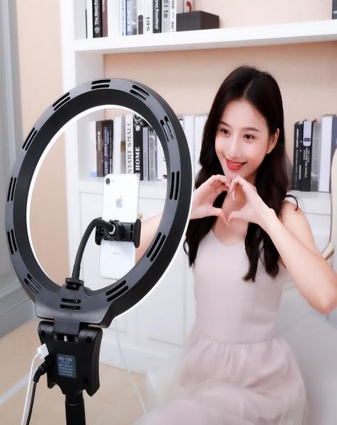 12 Zoll LED Ring Light Boden Stand Ring Füllung Licht mit USB -Ladung Smart Fernbedienung Live Beauty Light STEFOLE DIMPE3544107