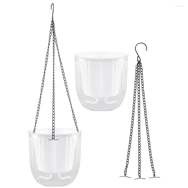 Vasos 2 PCs Cabine de casaco Flowerpot Goks House Plants Resina Auto -Água de água Plantador pendurado