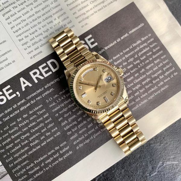 Com a caixa original Diamonds Man Watch 41mm DateJust Date Date Presidente Assista Mechanical Automatic Sapphire Glass Asia 2813 MOVEMEN MENS MULHERES RESPONSÁRIOS