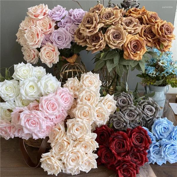 Dekoratif çiçekler düğün için yapay ipek çiçek