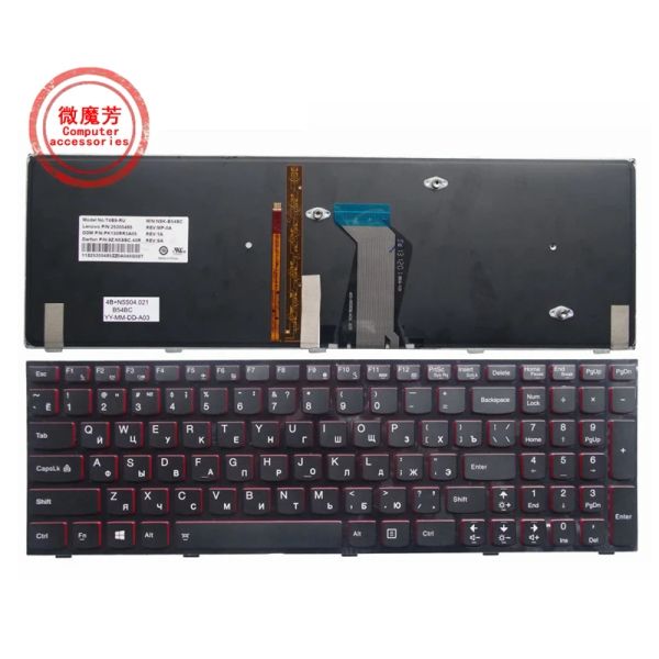 Klavyeler Lenovo Y500 Y500N Y500NT Y510 Y510P Y590 Y590N Dizüstü Bilgisayar Klavye Arka Ayrıntısı için Yeni Rus RU/US/LA/GR Klavye