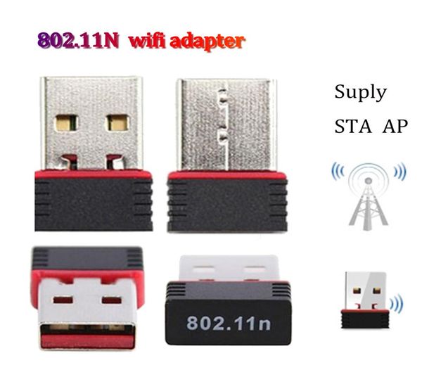 Целый мини -USB -адаптер Bluetooth STA WiFi WLAN Adapter 150 Мбит / с 80211N Беспроводной ключ для Win10 7 WLAN Accessy9780356